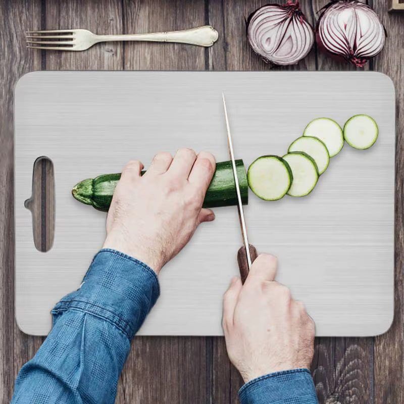 Board Kitchen Titanium Cutting Boards for Stainless 304 Steel Thickened Double-Sided Food Grade Portable Fruit Meat Chopping